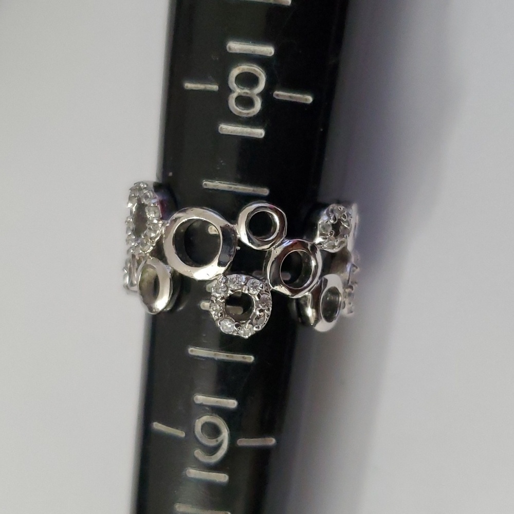 Sterling Silver 925 Circles Link Ring - Picture 5 of 5